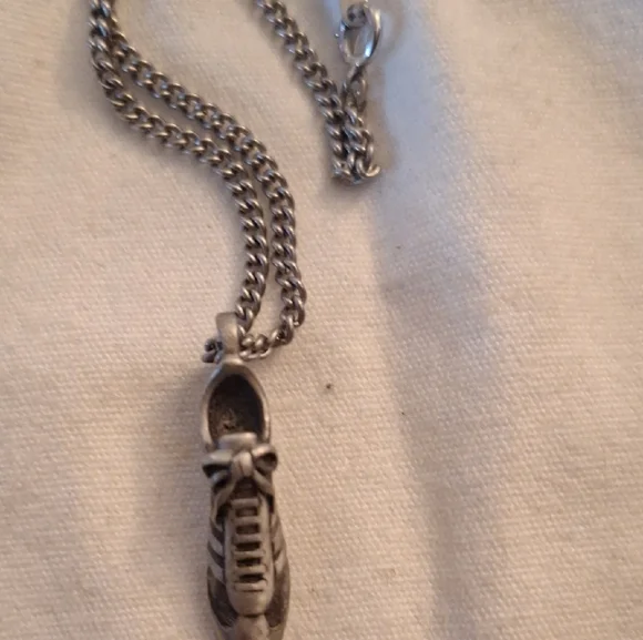 Silver Sneaker Pendant Necklace - Picture 2 of 3